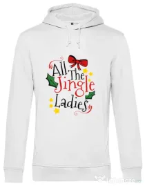 Hanorac barbat cu gluga All the Jingle Ladies Alb