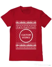 Tricou personalizat barbat CW Christmass white logo Rosu