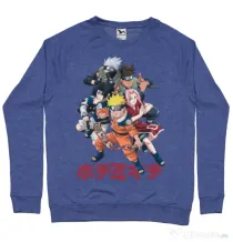 Bluza personalizata barbat Naruto Ninja Team Albastru melanj