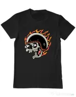 Tricou personalizat barbat Skull Biker Negru