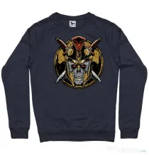 Bluza personalizata barbat Skull Spartan Denim inchis