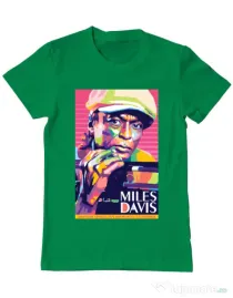Tricou personalizat barbat Miles Davis Verde mediu