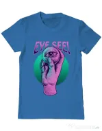 Tricou personalizat barbat EYE SEE Albastru azuriu