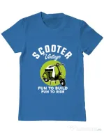 Tricou personalizat barbat SCOOTER VINTAGE Albastru azuriu