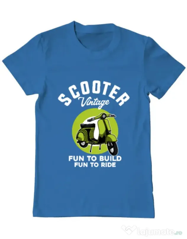 Tricou personalizat barbat SCOOTER VINTAGE Albastru azuriu