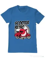Tricou personalizat barbat SCOOTER RETRO RED COLOR Albastru azuriu