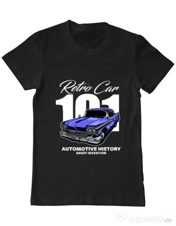 Tricou personalizat barbat RETRO CAR 101 Negru