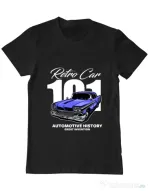 Tricou personalizat barbat RETRO CAR 101 Negru