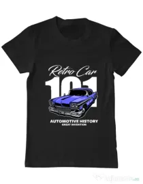 Tricou personalizat barbat RETRO CAR 101 Negru