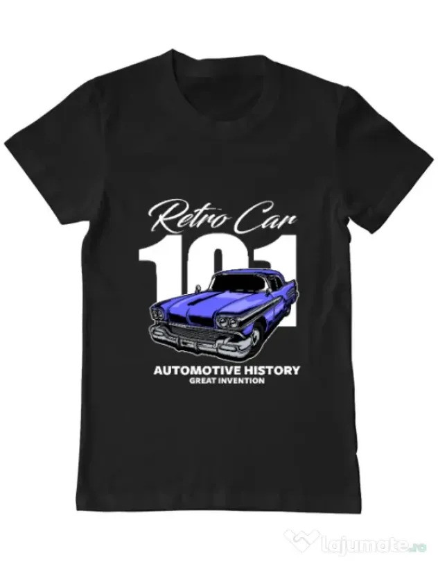 Tricou personalizat barbat RETRO CAR 101 Negru