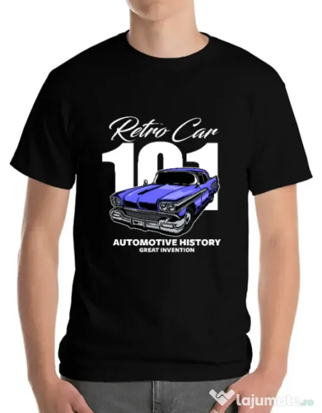 Tricou personalizat barbat RETRO CAR 101 Negru