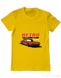 Tricou personalizat barbat RETRO CLASSIC CAR CLUB Galben