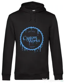 Hanorac barbat cu gluga CW Logo Bleu Negru