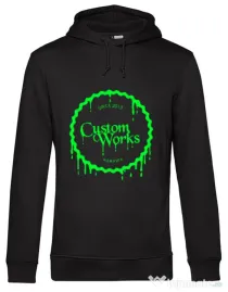 Hanorac barbat cu gluga CW Logo Neon Green Negru