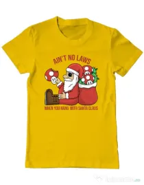Tricou personalizat barbat Stoned Santa Galben