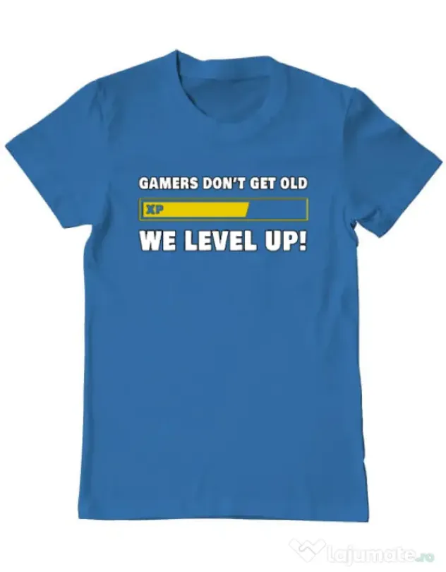 Tricou personalizat barbat Gamers don\'t get old - We level up Albastru azuriu