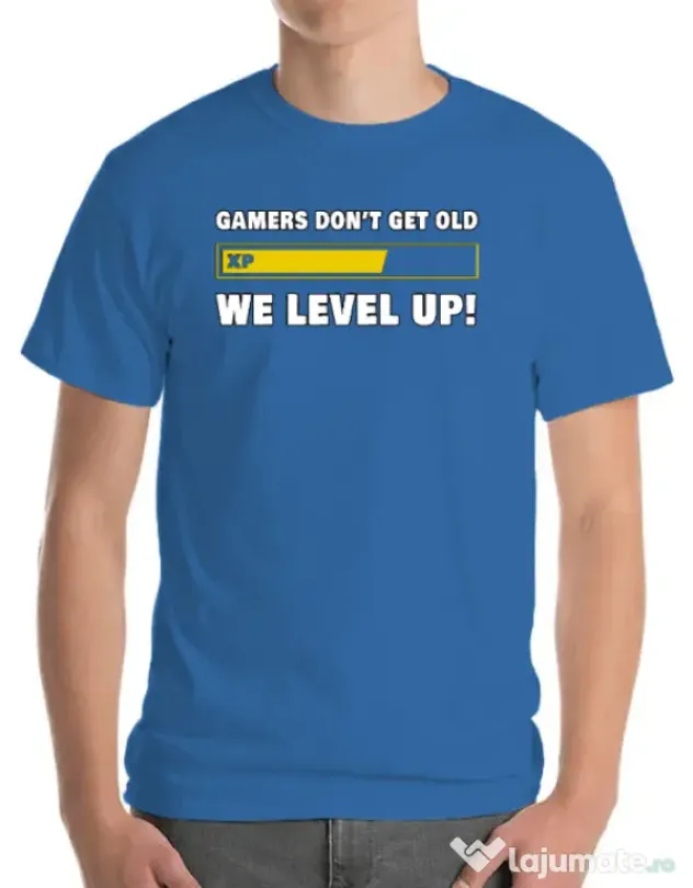 Tricou personalizat barbat Gamers don\'t get old - We level up Albastru azuriu