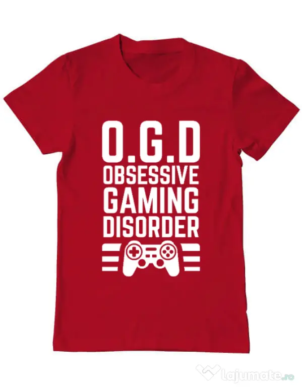 Tricou personalizat barbat OGD - Obsessive Gaming Disorder Rosu