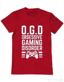Tricou personalizat barbat OGD - Obsessive Gaming Disorder Rosu