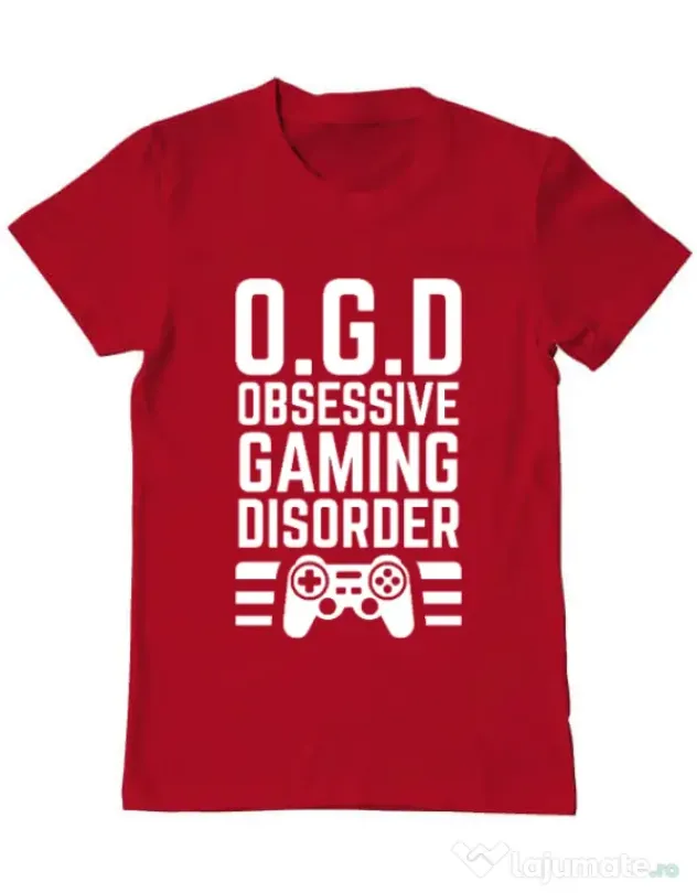 Tricou personalizat barbat OGD - Obsessive Gaming Disorder Rosu