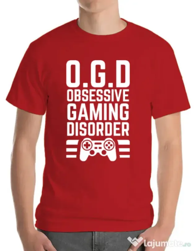 Tricou personalizat barbat OGD - Obsessive Gaming Disorder Rosu