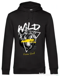 Hanorac barbat cu gluga Wild Fierce Soul Negru