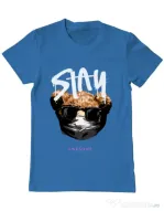 Tricou personalizat barbat Stay awesome Albastru azuriu