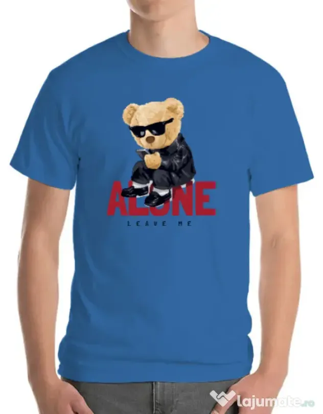 Tricou personalizat barbat Leave Me Albastru azuriu
