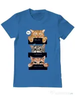 Tricou personalizat barbat Relax,curious,cautious Albastru azuriu