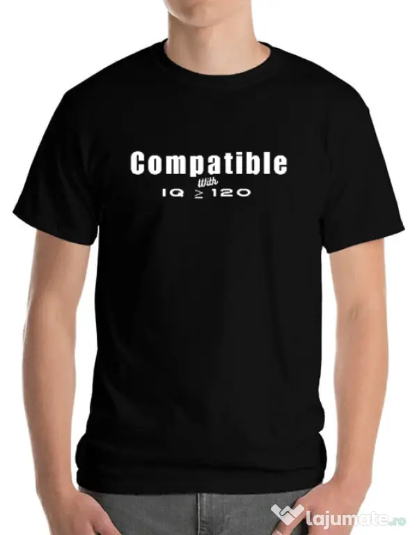 Tricou personalizat barbat Tricouri cu mesaje | IQ 120 | CreativeSheep Negru