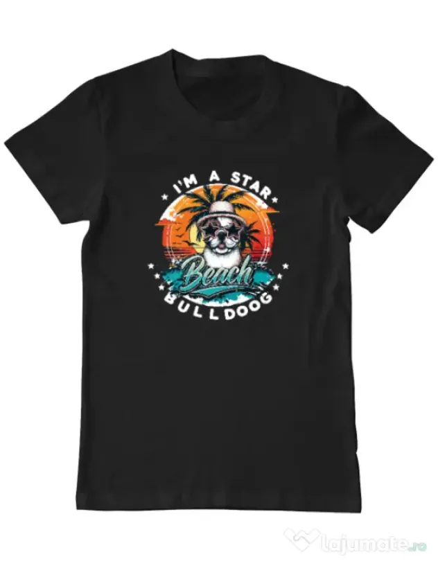 Tricou personalizat barbat BULLDOG 12 Negru
