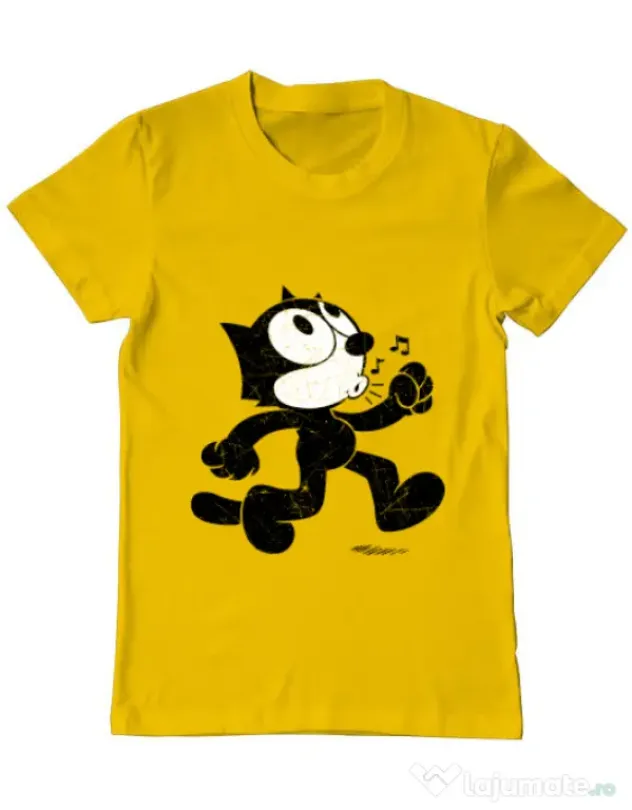 Tricou ADLER barbat Felix the cat Galben