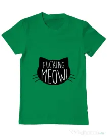 Tricou ADLER barbat Fucking meow Verde mediu
