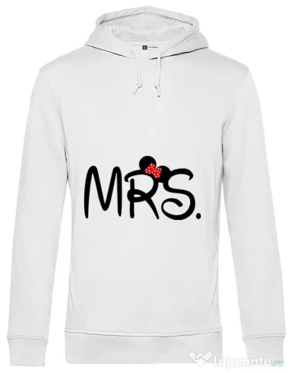 Hoodie barbat cu gluga Mrs Minnie Alb