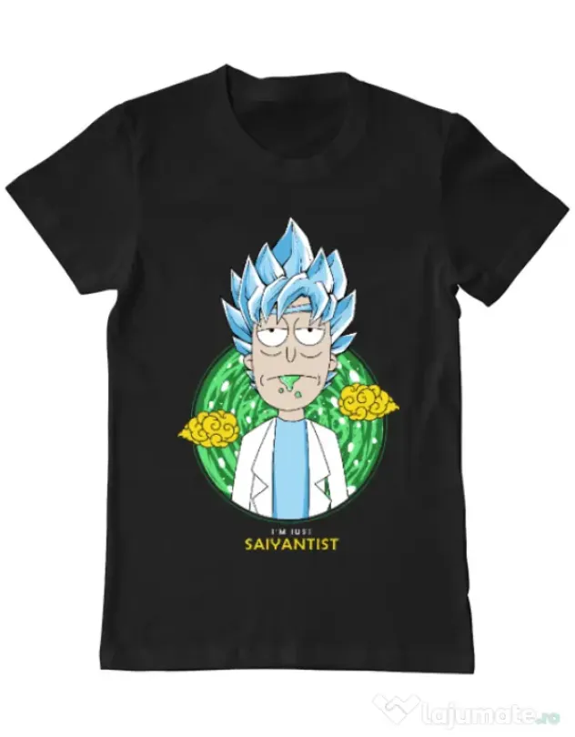 Tricou ADLER barbat I'm just saiyantist Negru