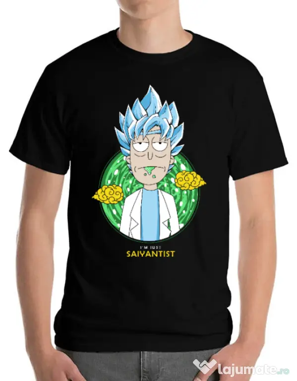 Tricou ADLER barbat I'm just saiyantist Negru