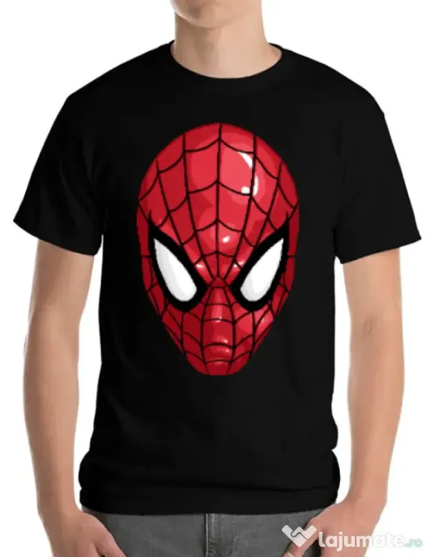 Tricou ADLER barbat Spiderman mask Negru