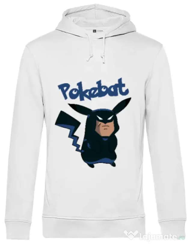 Hoodie barbat cu gluga Pokebat Alb