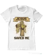 Tricou ADLER barbat Jesus Saved Me Alb