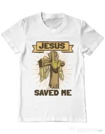 Tricou ADLER barbat Jesus Saved Me Alb