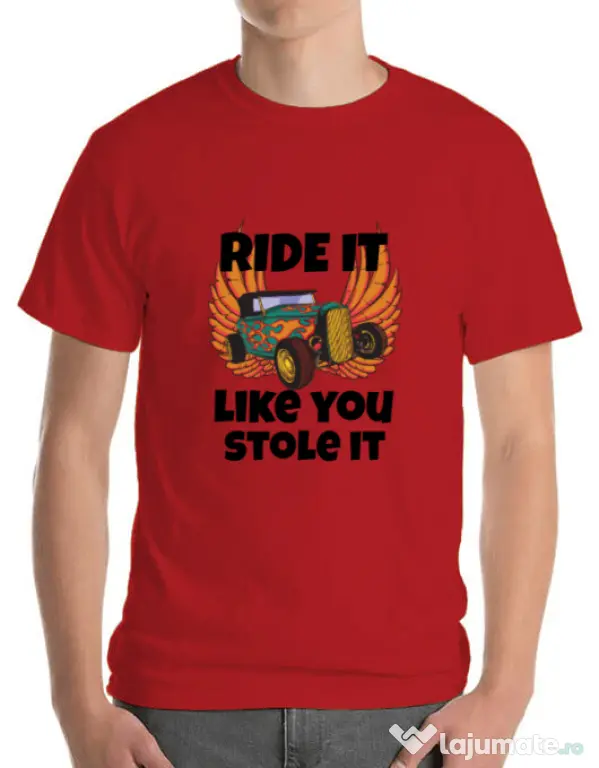 Tricou ADLER barbat Ride it like you stole it Rosu