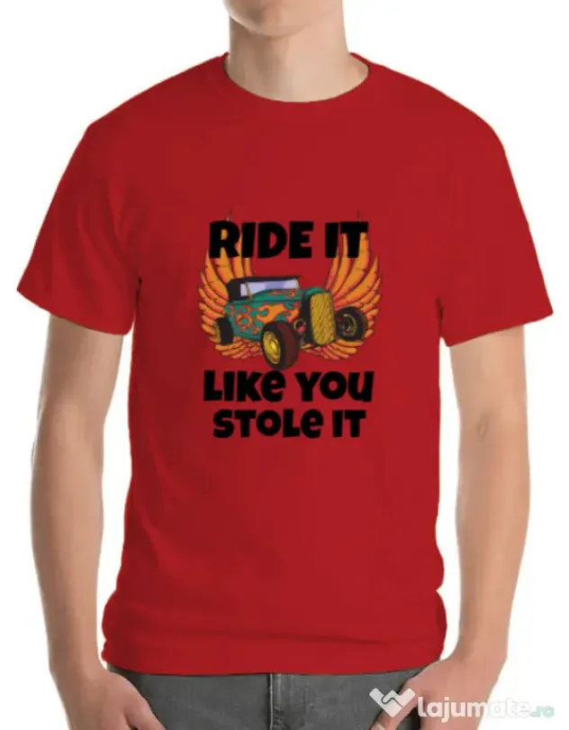 Tricou ADLER barbat Ride it like you stole it Rosu