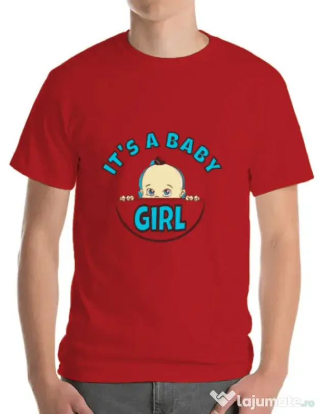 Tricou ADLER barbat It’s a baby girl Rosu