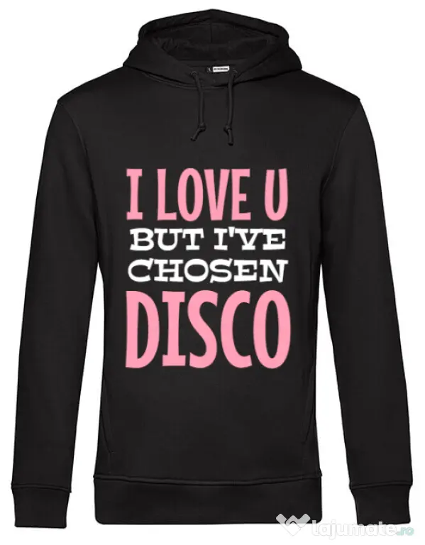 Hoodie barbat cu gluga I’ve chosen disco Negru