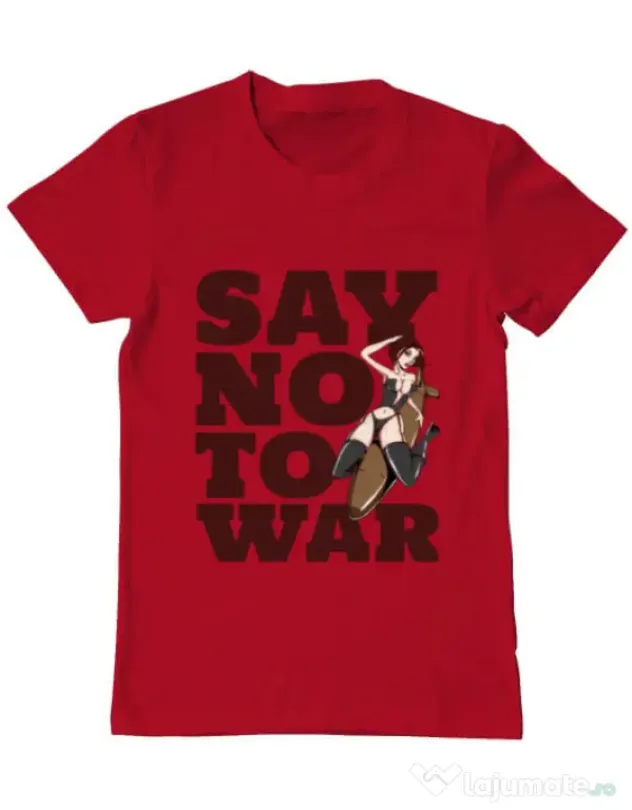 Tricou ADLER barbat Say no to war Rosu