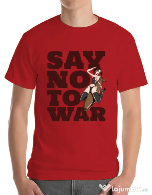 Tricou ADLER barbat Say no to war Rosu