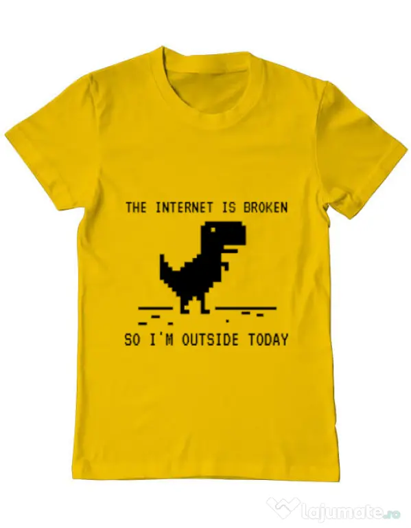 Tricou ADLER barbat The internet is broken Galben