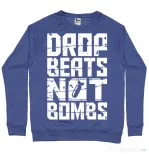 Bluza ADLER barbat Drop beats, not bombs Albastru melanj