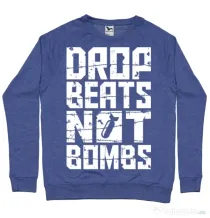 Bluza ADLER barbat Drop beats, not bombs Albastru melanj