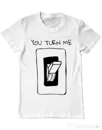 Tricou ADLER barbat You turn me on Alb